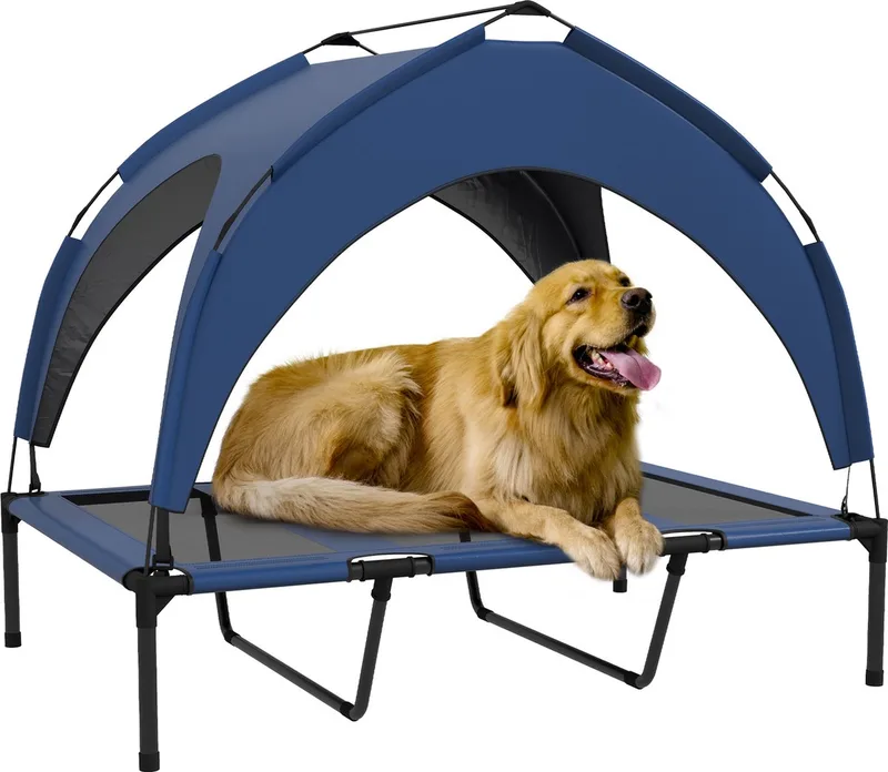 Erhöhtes Hundebett mit Dach D04-272V03 de PawHut en Bleu – photo produit
