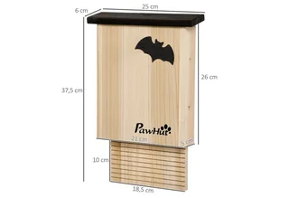 Fledermauskasten 3er-Set, Fledermaushaus, Nistkasten für Fledermäuse, Fledermausbox zum Aufhängen für Sommer, Winter, Tannenholz, 25 x 6 x 37,5 cm, Natur von PawHut in Naturholz – Produktfoto 3 von 5