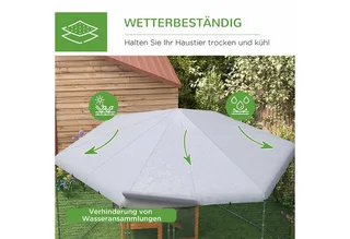 Freilaufgehege Hühnerstall 400 x 346 x 263 cm aus Stahl, Hühnerkäfig mit Abdeckung, Tür, Hühnergehege für 10-15 Hühner, Kleintiere & Pflanzen von PawHut in Silber – Produktfoto 4 von 5