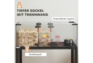 hamster cage - kooi - staal/kunststof - 77x49x130,5 cm de PawHut en Noir – photo produit 5 sur 5