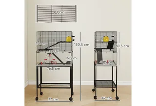 hamster cage - kooi - staal/kunststof - 77x49x130,5 cm de PawHut en Noir – photo produit 3 sur 5