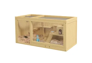 Hamsterkäfig mit mehreren Plattformen D51-429V00 by PawHut in Naturholz – product photo 2 of 5