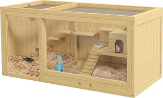 Hamsterkäfig mit mehreren Plattformen D51-429V00 by PawHut in Naturholz – product photo 1 of 5