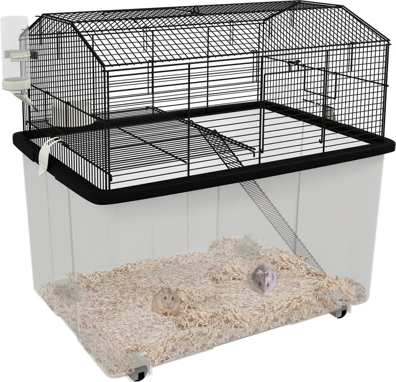 Hamsterkooi 57x43x57cm Staaldraad by PawHut in Black – product photo