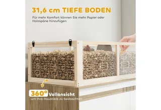 Hamsterkooi-Dennenhout, acryl-95L x 53B x 76H cm-Natuurlijk hout by PawHut in Natuurlijk hout – product photo 5 of 5