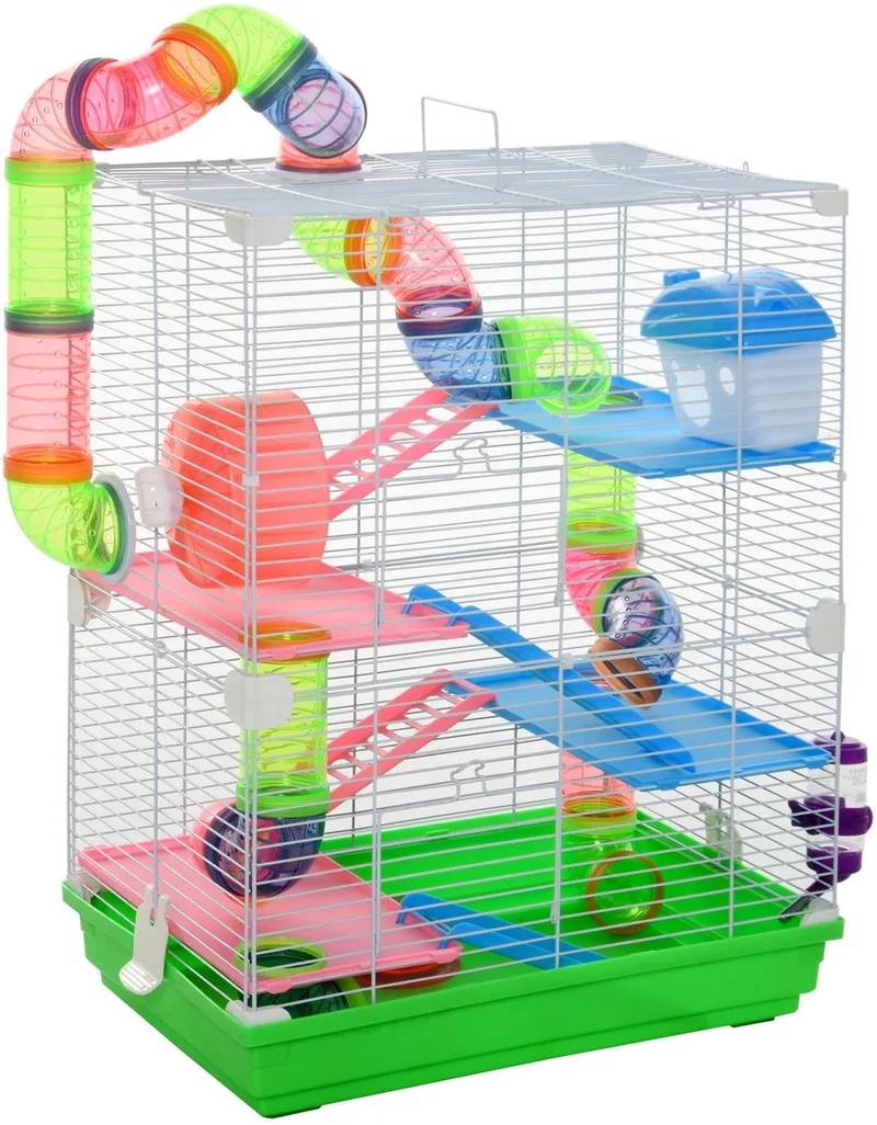 Hamsterkooi - Metaal - 46x30x58cm - Groen de PawHut en Bleu – photo produit