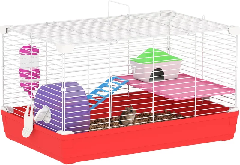 Hamsterkooi - Metaal - 47x30x27cm by PawHut in White – product photo