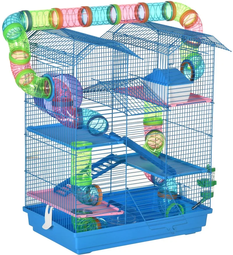 Hamsterkooi - Metaal - 47x30x59cm by PawHut in Blue – product photo