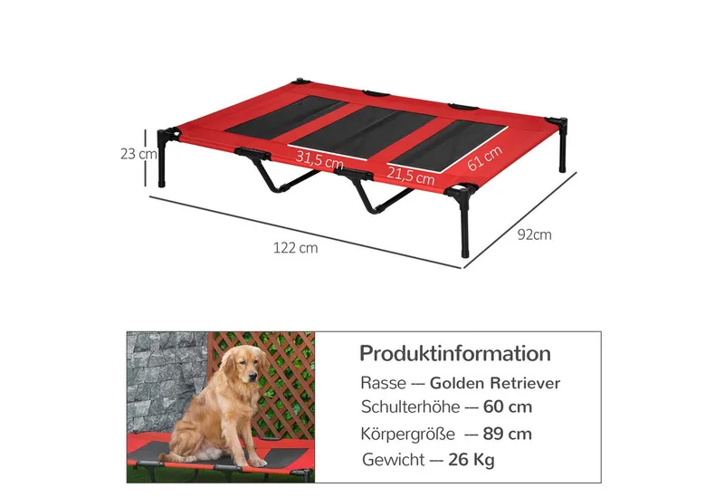 Hondenbed hondenligbed slaapplaats hondenbank hondenmand dierenbed 122 x 92 x 23 cm D04-069 von PawHut in Koffiebruin – Produktfoto 3 von 5