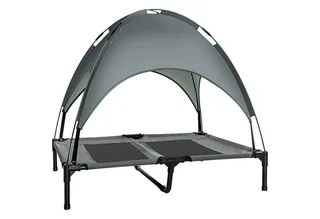 hondenbed - met dak - Ademend - met UV-bescherming de PawHut en Noir – photo produit 2 sur 5