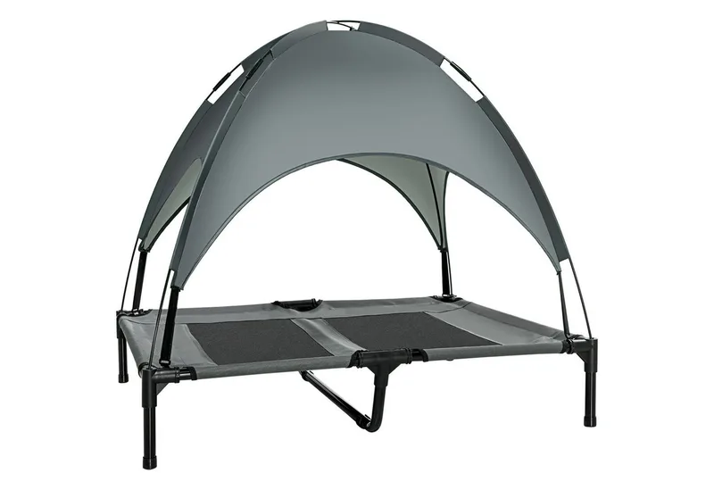 hondenbed - met dak - Ademend - met UV-bescherming de PawHut en Noir – photo produit 2 sur 5