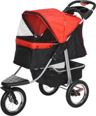 hondenbuggy - met 3 wielen - opvouwbaar - tot 10 kg von PawHut in Rot – Produktfoto 1 von 5