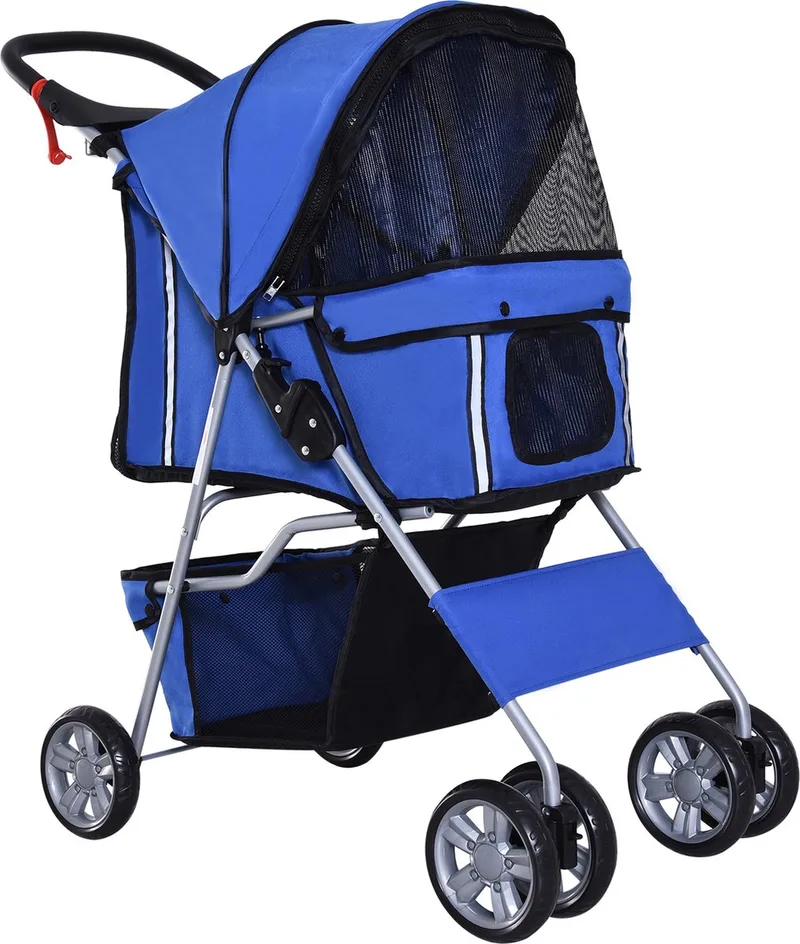 hondenbuggy - opvouwbaar - 2 bekerhouders de PawHut en Bleu – photo produit