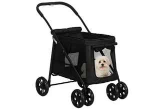 Hondenbuggy opvouwbaar met kussen tot 20 kg - Hondenkar - Inklapbare Buggy voor Honden - Hondentrolley - Zwart by PawHut in Black – product photo 2 of 5