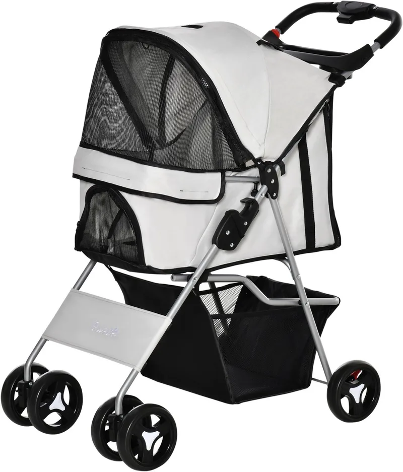 Hondenbuggy - Staal - 77x45x99,5cm by PawHut in Grey – product photo