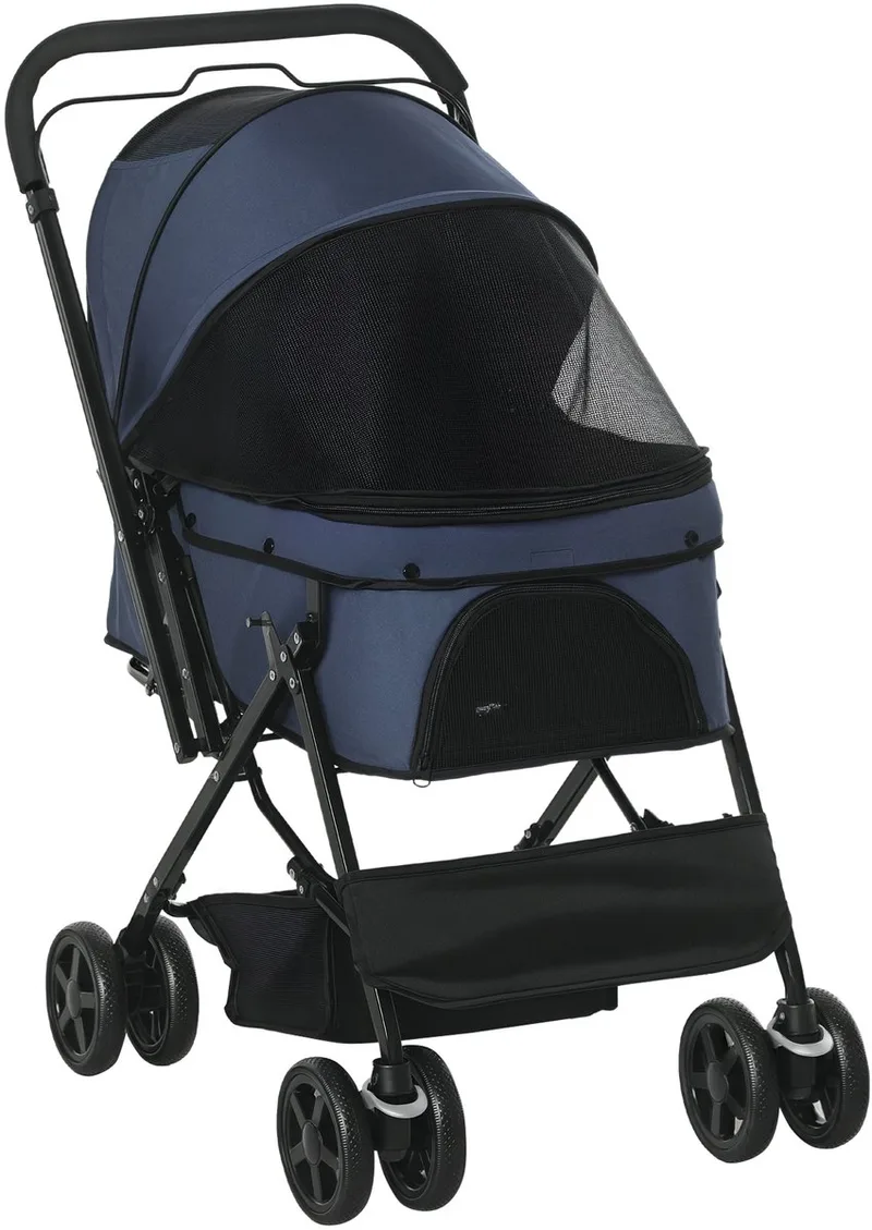 hondenbuggy - verstelbare luifel - inklapbaar - veiligheidslijn de PawHut en Bleu – photo produit