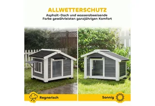 Hondenhok-Grenenhout, Metaal-98L x 76B x 69,5H cm-Grijs by PawHut in Grey – product photo 5 of 5