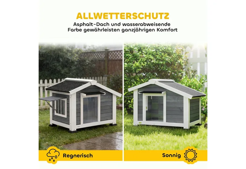 Hondenhok-Grenenhout, Metaal-98L x 76B x 69,5H cm-Grijs by PawHut in Grey – product photo 5 of 5
