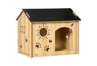 Hondenkennel met ventilatieopeningen D04-247V00 von PawHut in Eiche, Schwarz – Produktfoto 2 von 5