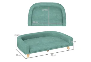 hondenmand - met antislipvoetjes - 98L x 67B x 25H cm - groen de PawHut en Groente – photo produit 3 sur 5