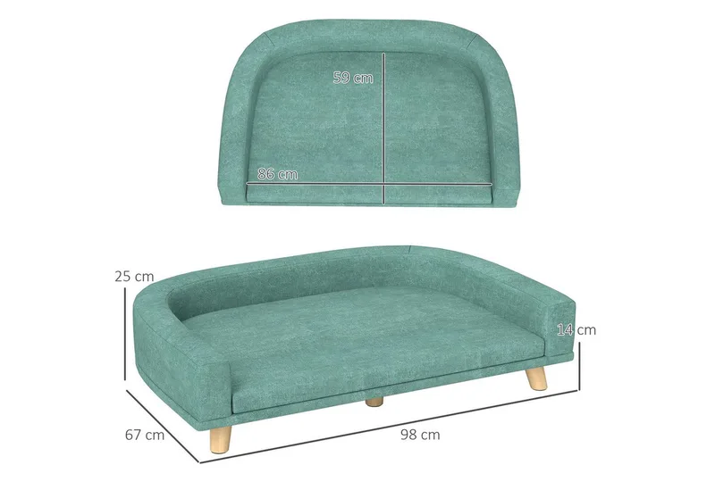 hondenmand - met antislipvoetjes - 98L x 67B x 25H cm - groen de PawHut en Groente – photo produit 3 sur 5