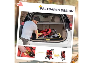 Hondenwagen – Hondenbuggy – Pet Stroller – 3/4 Wielen – 4 Kleuren de PawHut en Rouge – photo produit 5 sur 5