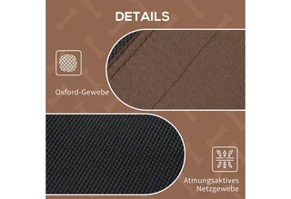 Huisdierenbed met luifel verhoogd hondenbed hondenligbed ademend taft-stof D04-060-1 von PawHut in Braun – Produktfoto 5 von 5