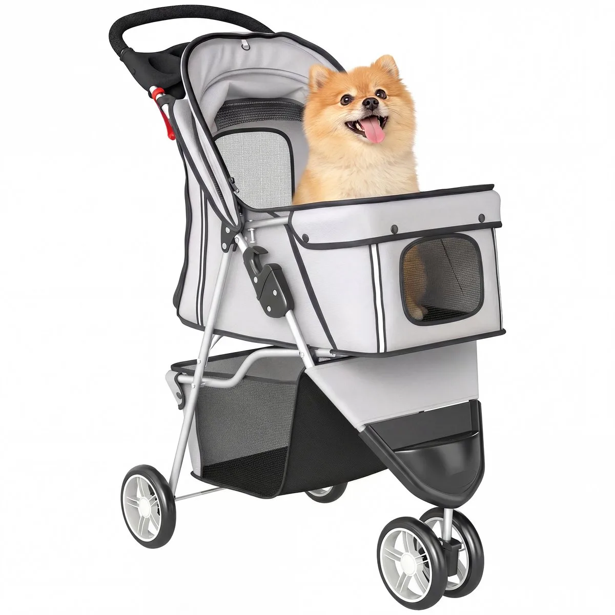 Huisdierenbuggy Opvouwbaar - Hondenbuggy - Kattenbuggy - Huisdierwagen fra PawHut i Grå – produktbillede