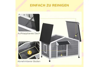 Hundehütte mit zu öffnendem Asphaltdach D02-143V01 by PawHut in Grey, White – product photo 5 of 5