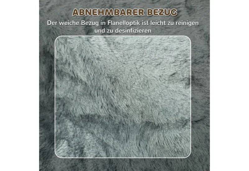 Hundetreppe 3-stufig, 35 cm Katzentreppe für Bett und Sofa, Haustiertreppe für Hunde und Katzen bis 5 kg, Plüschoptik de PawHut en Gris clair – photo produit 5 sur 5