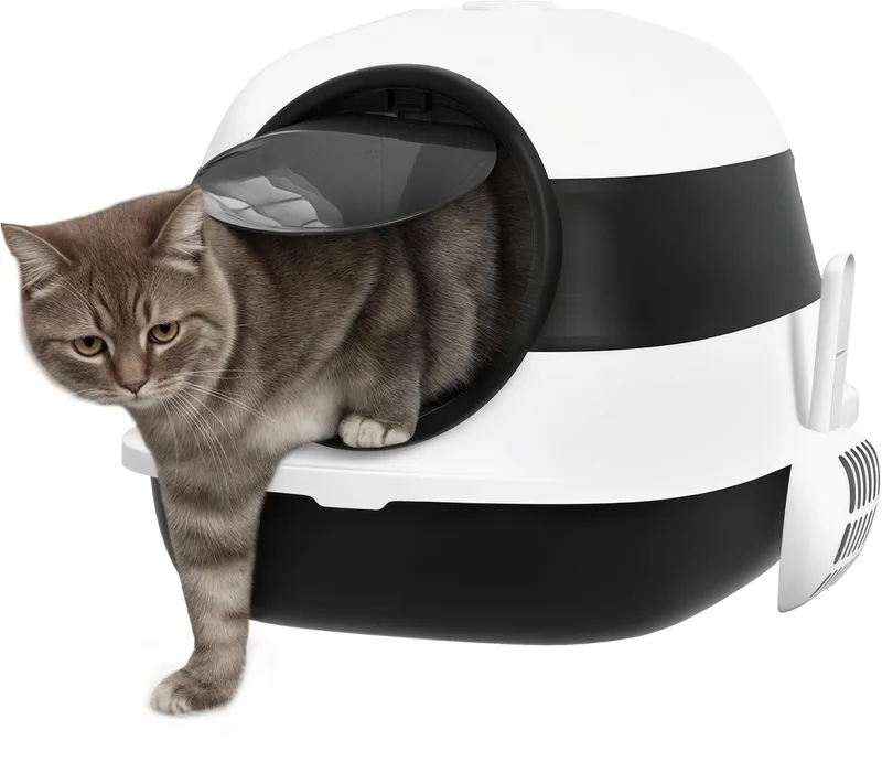 Kattenbak - ABS - 52x41x38cm - Zwart by PawHut – product photo