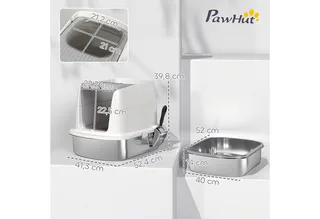 kattenbak - kattenbaklade - 52,4L x 41,3B x 39,8H cm - wit de PawHut – photo produit 3 sur 5
