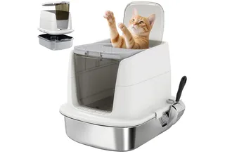 kattenbak - kattenbaklade - 52,4L x 41,3B x 39,8H cm - wit de PawHut – photo produit 2 sur 5