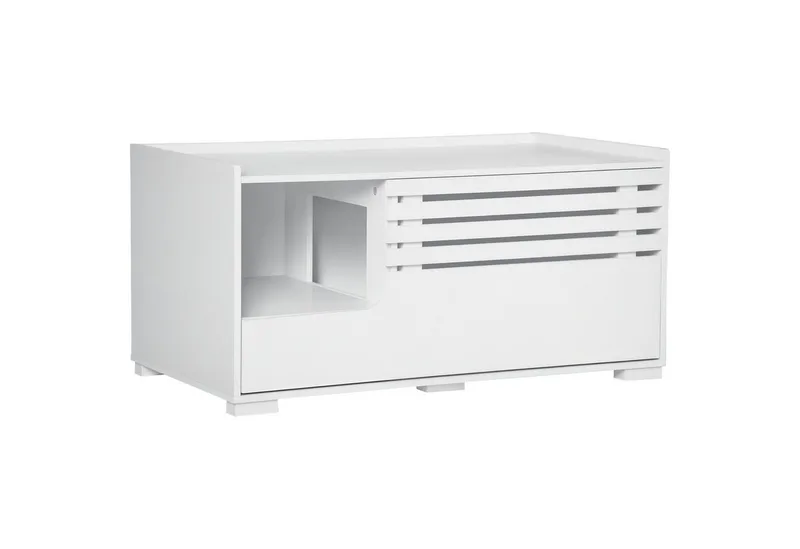 Kattenbak - met Verhoogde Vloer - D31-045 by PawHut in White – product photo 2 of 5