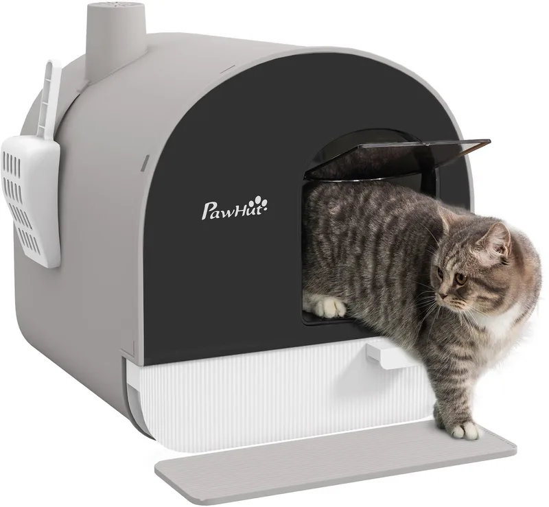 kattenbak - PP - 43x44x47cm - Grijs by PawHut in White – product photo