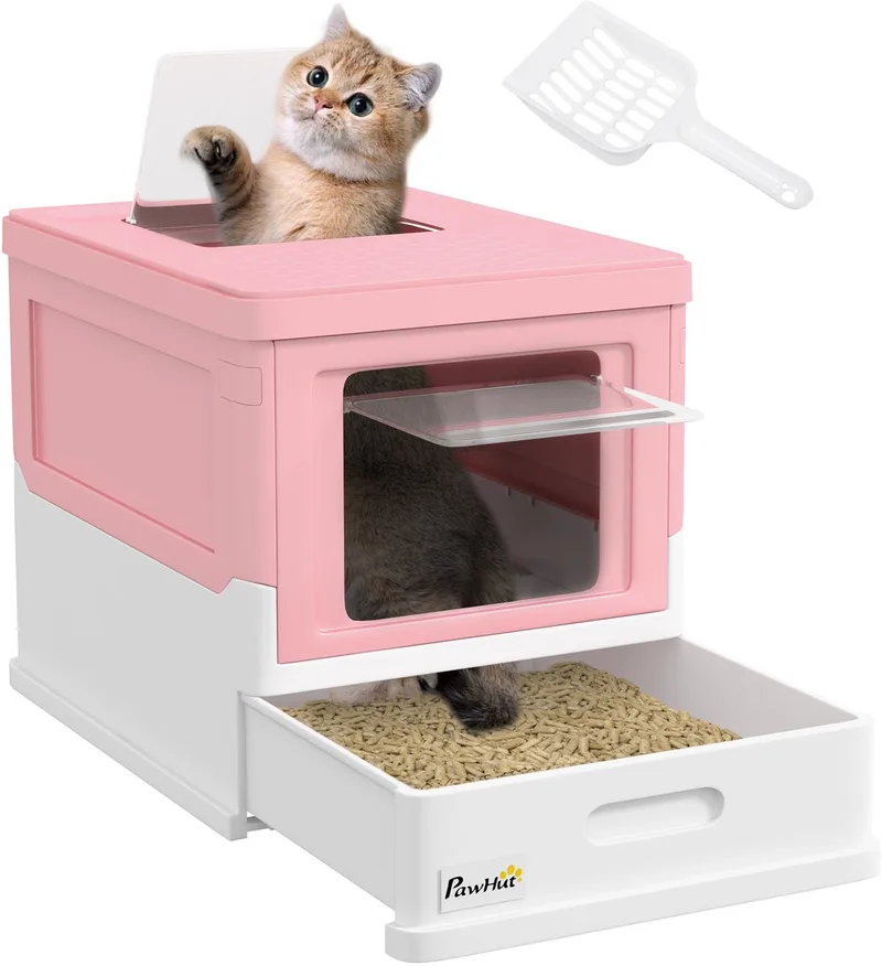 Kattenbak - PP - 47,5 x 35,5 x 36,7 cm - Roze de PawHut – photo produit