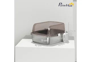 Kattenbak-Roestvrij staal, Kunststof-53L x 42B x 27H cm-Antracietgrijs by PawHut – product photo 3 of 5