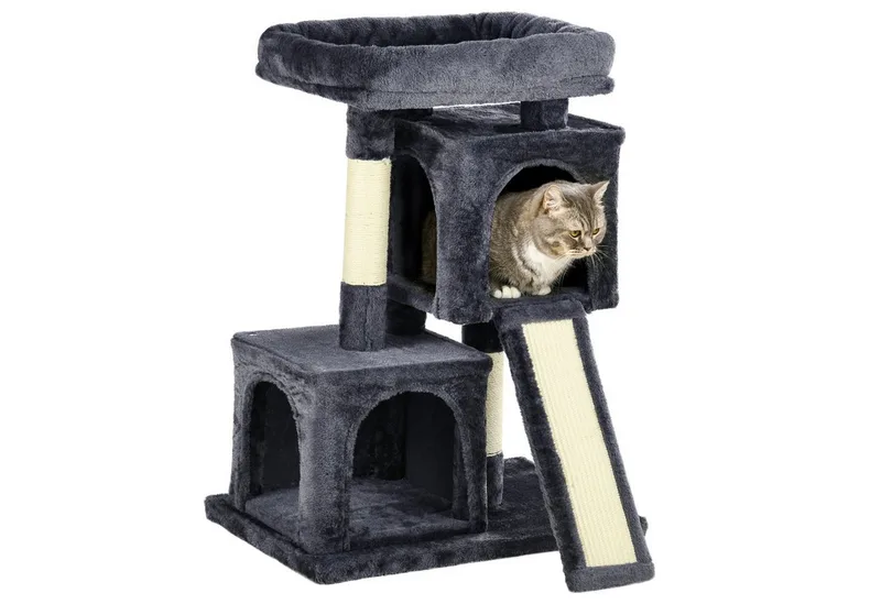 Kattenboom kattenkrabpaal met sisalpalen krabpaal D30-286 de PawHut en Gris foncé – photo produit 2 sur 5