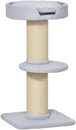 Kattenboom speelboom krabpaal met platform sisal pluche D30-269 de PawHut en Gris clair – photo produit 1 sur 5
