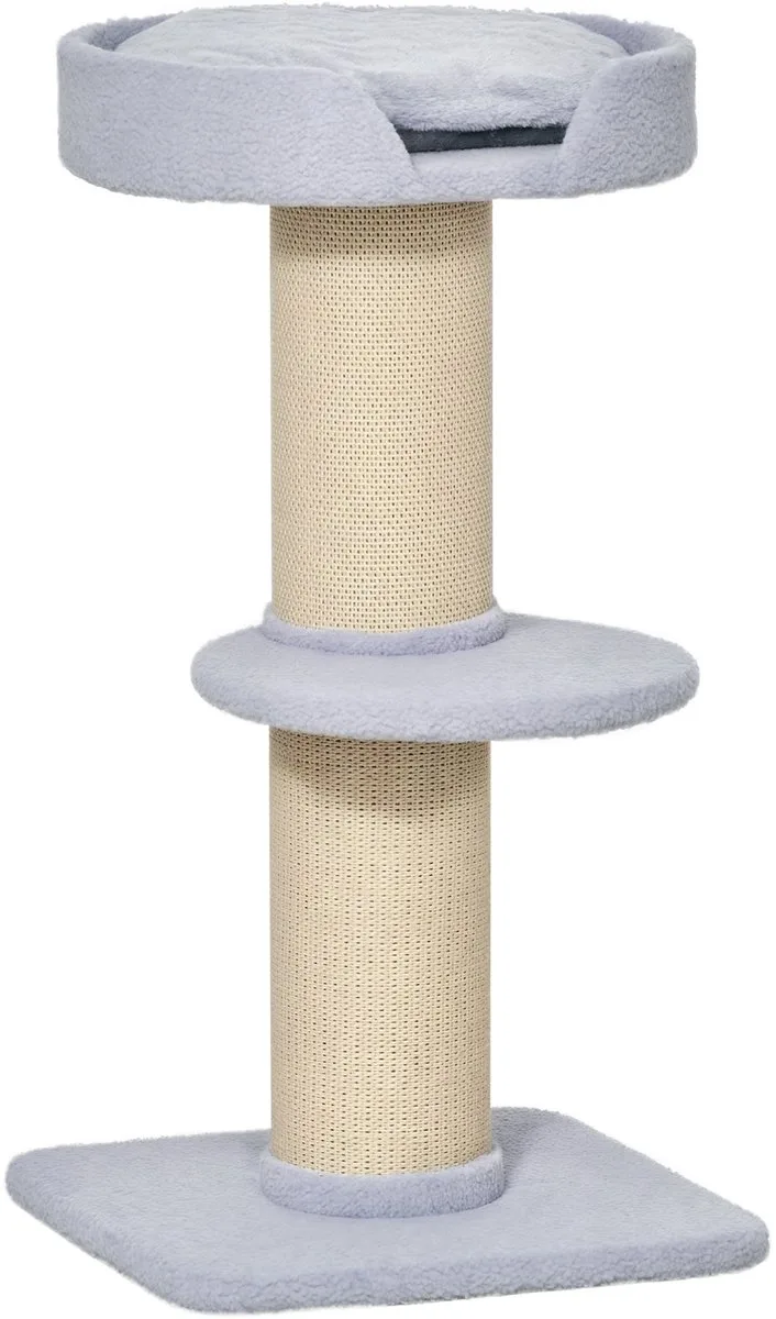 Kattenboom speelboom krabpaal met platform sisal pluche D30-269 de PawHut en Gris clair – photo produit 1 sur 5