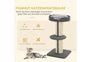 Kattenboom speelboom krabpaal met platform sisal pluche D30-269 de PawHut en Bleu – photo produit 4 sur 5
