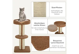 Kattenboom speelboom krabpaal met platform sisal pluche D30-269 de PawHut en Bleu – photo produit 5 sur 5