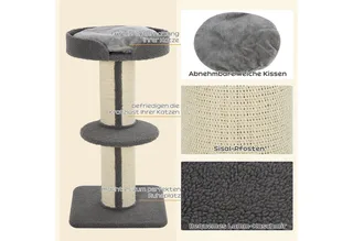 Kattenboom speelboom krabpaal met platform sisal pluche D30-269 de PawHut en Bleu – photo produit 5 sur 5