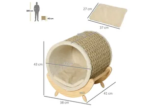 Kattenhuis met kussen D30-520V01 by PawHut in Khaki, Natural, Beige – product photo 3 of 5