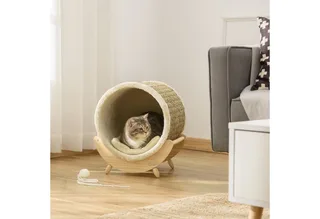 Kattenhuis met kussen D30-520V01 by PawHut in Khaki, Natural, Beige – product photo 2 of 5