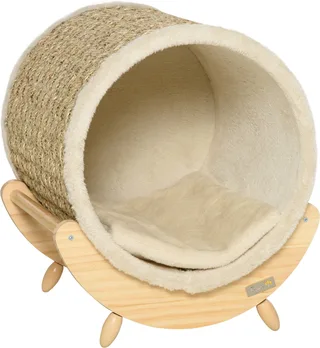 Kattenhuis met kussen D30-520V01 by PawHut in Khaki, Natural, Beige – product photo 1 of 5