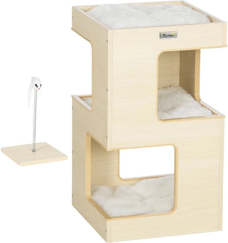 Kattenhuis met kussen D30-591V00 de PawHut en Eiche – photo produit