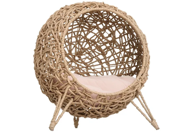 kattenhuis - met kussen - met verhoogde poten - stabiel de PawHut en Naturholz – photo produit 2 sur 5