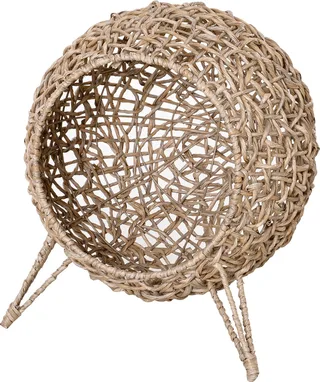 kattenhuis - met kussen - met verhoogde poten - stabiel de PawHut en Naturholz – photo produit 1 sur 5