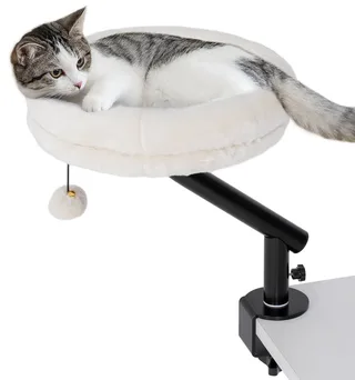Kattenhuis Polyester, Staal 35L x 35B x 48H cm Roomwit de PawHut en Crèmewit – photo produit 1 sur 5